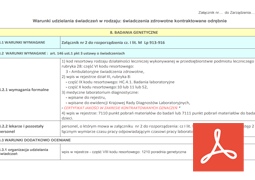 Propozycja warunków i rodzajów...