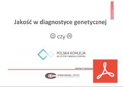 Jakość w diagnostyce genetycznej